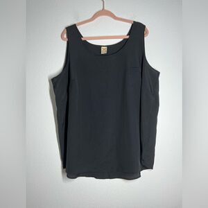 Faded Glory Black Tank Basic Cami Bohemian Top Size 3X ( 22W - 24W)